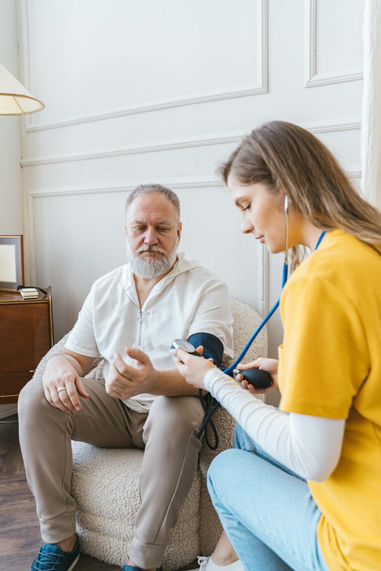 Caregiver supporting a client at home
